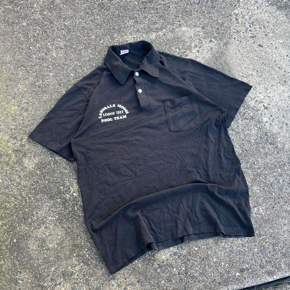 Vintage Jerzees Moose Pool Team Polo Tee Shirt
